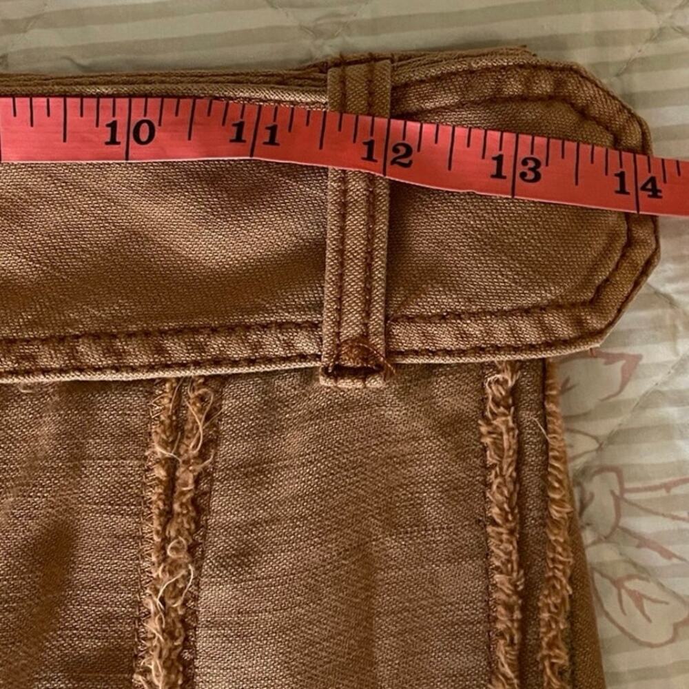 New Free People On The Horizon Mini Skirt Size 2 Cargo Asymmetric Raw Edge Hem - Picture 8 of 11